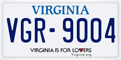 VA license plate VGR9004