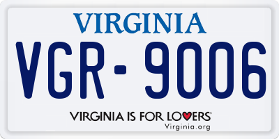 VA license plate VGR9006
