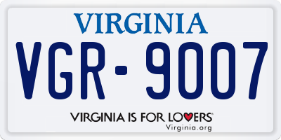 VA license plate VGR9007