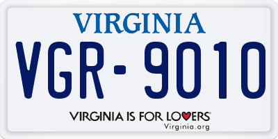 VA license plate VGR9010