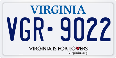 VA license plate VGR9022