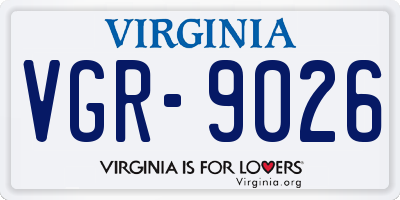 VA license plate VGR9026