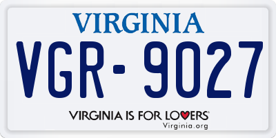 VA license plate VGR9027