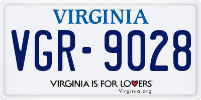 VA license plate VGR9028