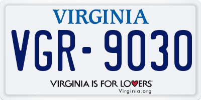 VA license plate VGR9030