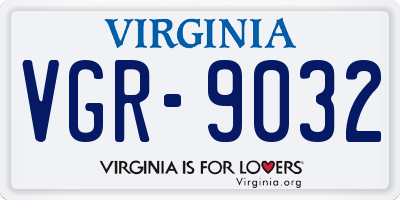 VA license plate VGR9032