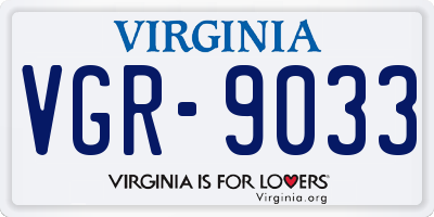 VA license plate VGR9033