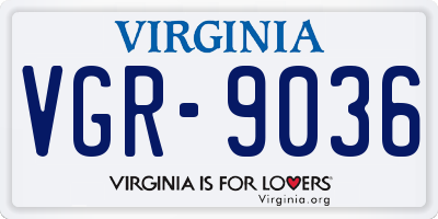 VA license plate VGR9036