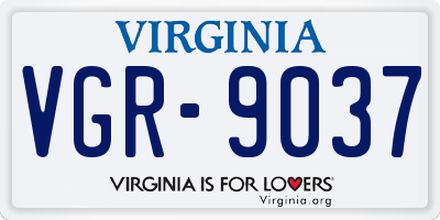 VA license plate VGR9037