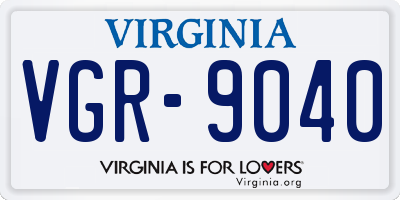 VA license plate VGR9040