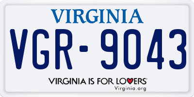 VA license plate VGR9043