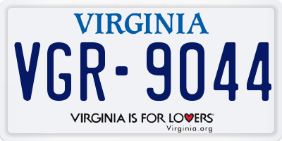 VA license plate VGR9044