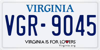 VA license plate VGR9045