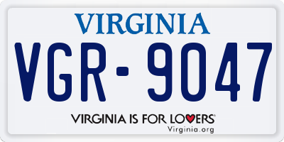 VA license plate VGR9047