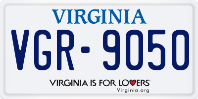 VA license plate VGR9050