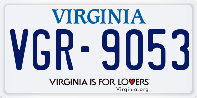 VA license plate VGR9053