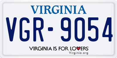 VA license plate VGR9054