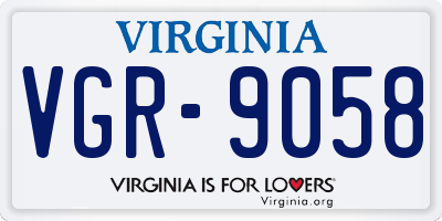 VA license plate VGR9058