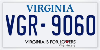 VA license plate VGR9060