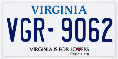 VA license plate VGR9062