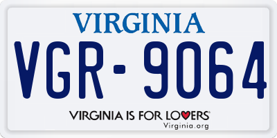 VA license plate VGR9064