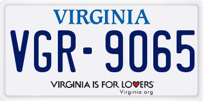 VA license plate VGR9065