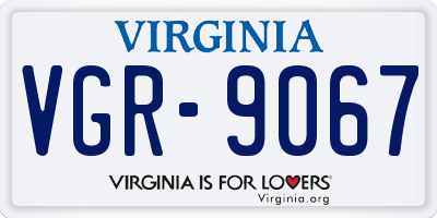 VA license plate VGR9067