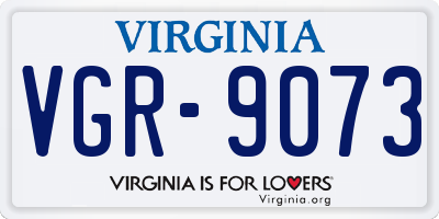 VA license plate VGR9073