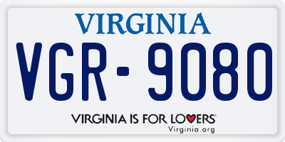 VA license plate VGR9080
