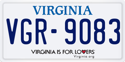 VA license plate VGR9083