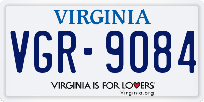VA license plate VGR9084