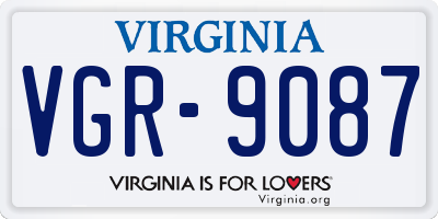 VA license plate VGR9087