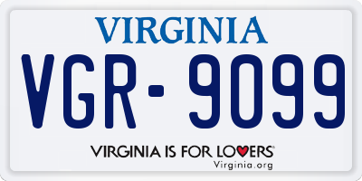VA license plate VGR9099