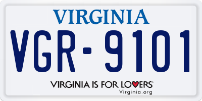 VA license plate VGR9101