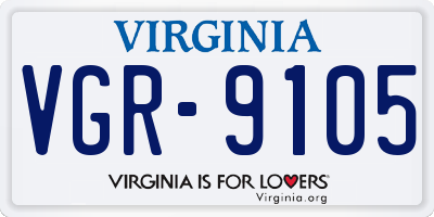 VA license plate VGR9105
