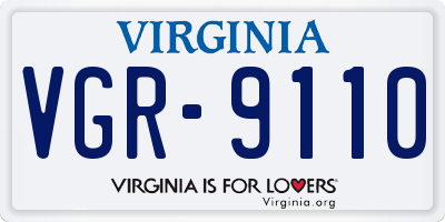 VA license plate VGR9110