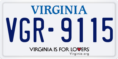 VA license plate VGR9115