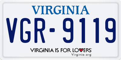 VA license plate VGR9119