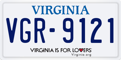 VA license plate VGR9121