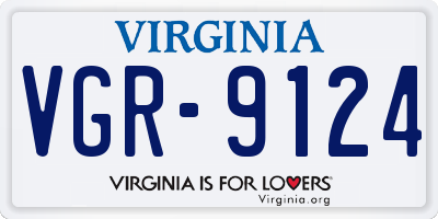 VA license plate VGR9124