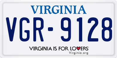 VA license plate VGR9128