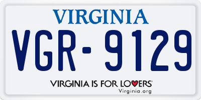 VA license plate VGR9129