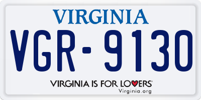 VA license plate VGR9130