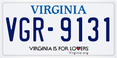 VA license plate VGR9131