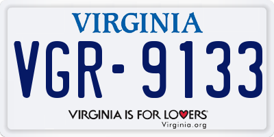 VA license plate VGR9133