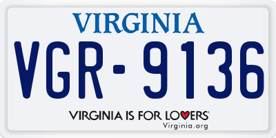 VA license plate VGR9136