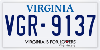 VA license plate VGR9137