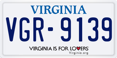 VA license plate VGR9139