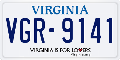 VA license plate VGR9141