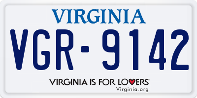 VA license plate VGR9142
